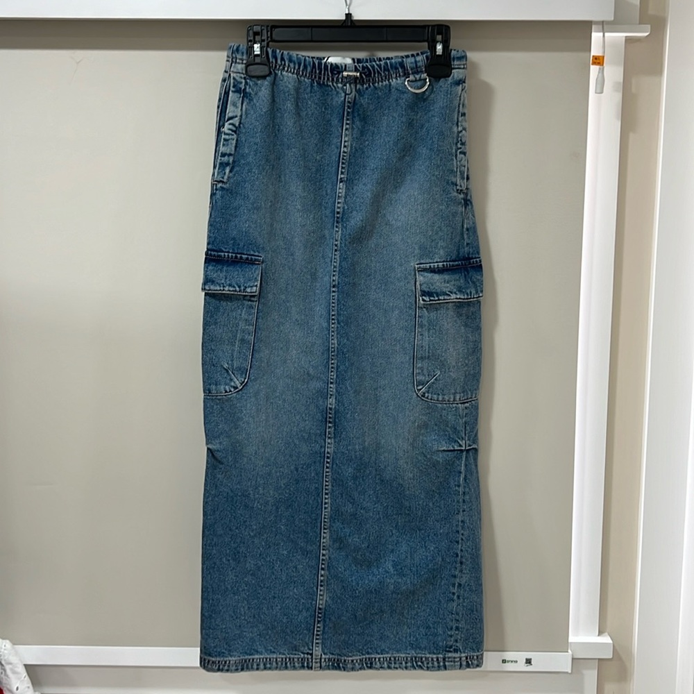 Zara Blue Denim Maxi Skirt